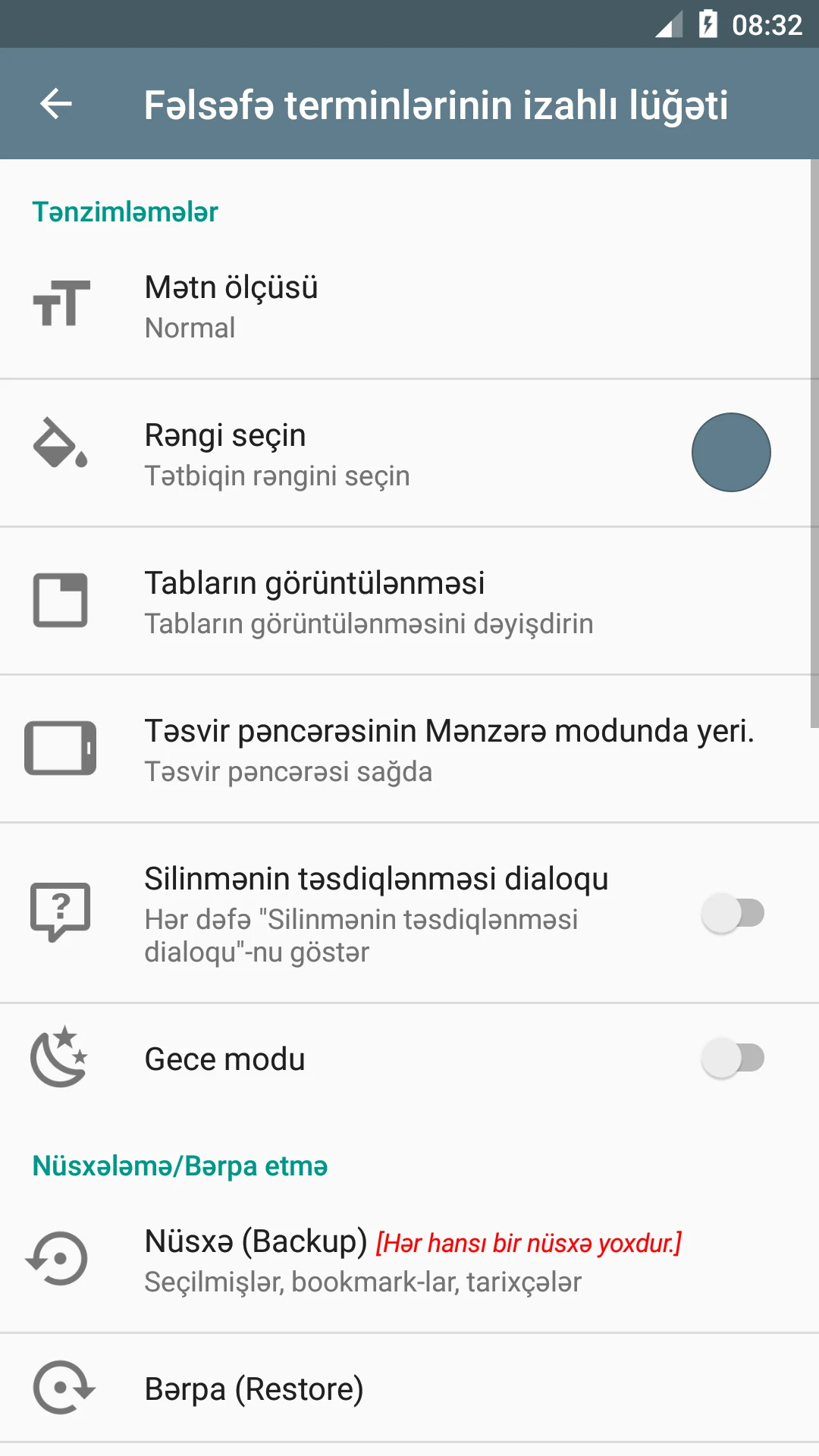 Fəlsəfə terminləri lüğəti screenshot